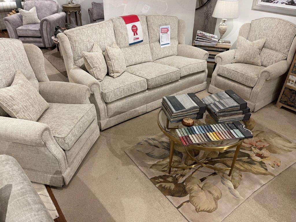 FK Cheltenham Wing 3 Seater Sofa & 2 x Chairs