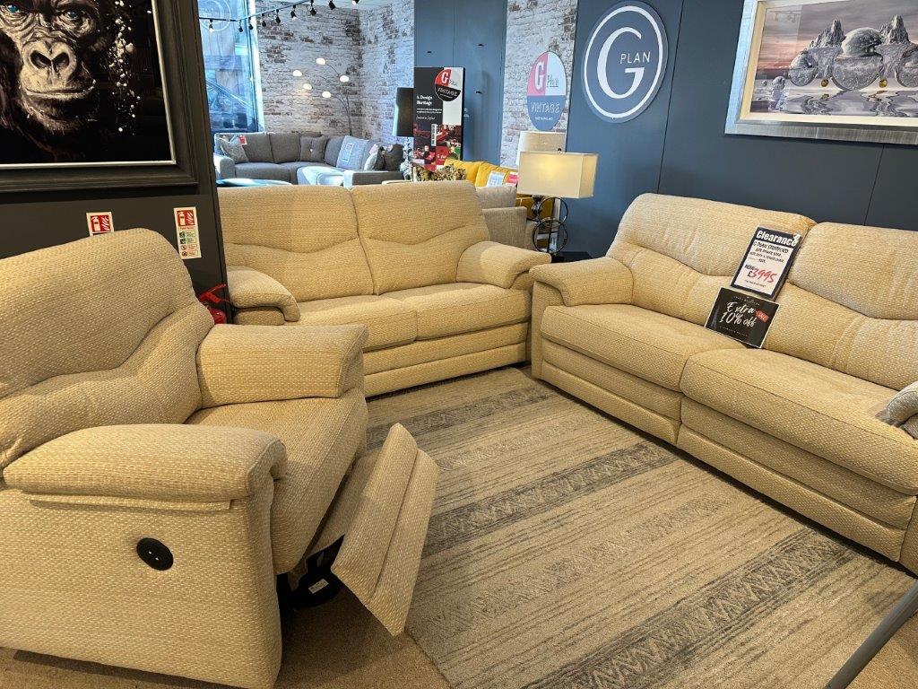 G Plan Stratford 3 Seater Power Recliner Sofa, 2 Seater Sofa & Power Recliner Chair