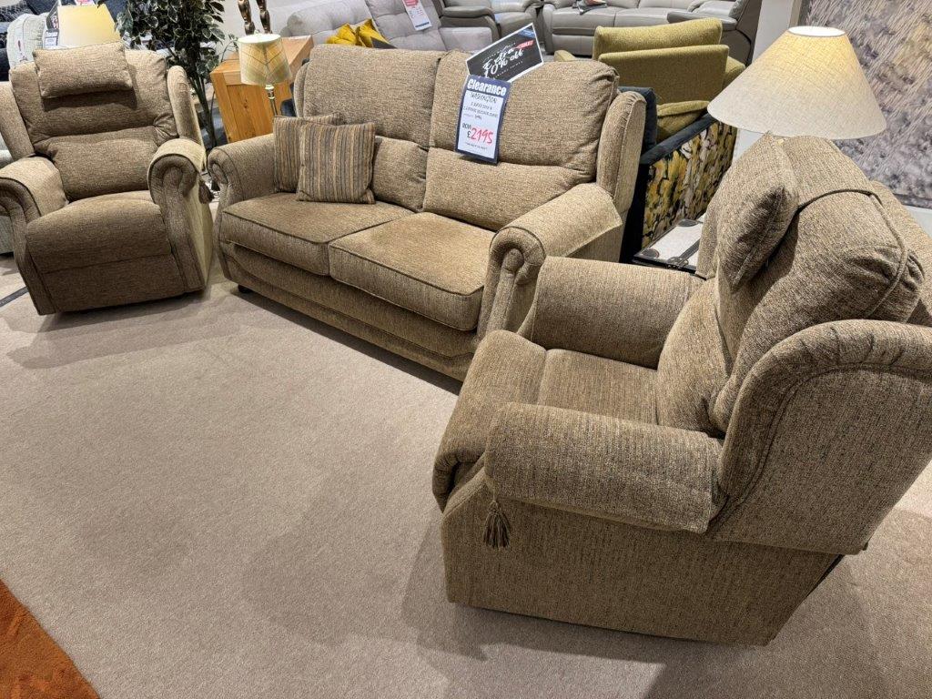 Ideal Washington 3 Seater sofa & 2 x Power Recliner Chairs